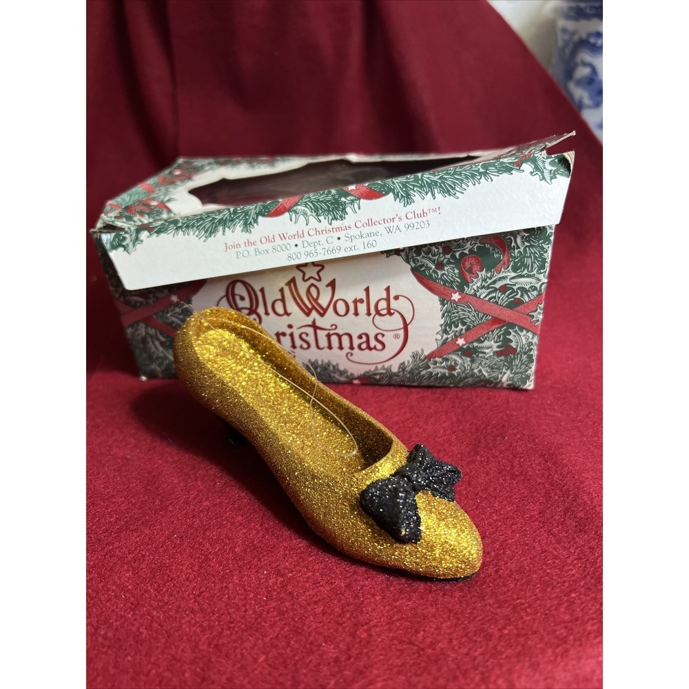 Vintage Old‎ World Christmas "Black Gold " Glass Ornament